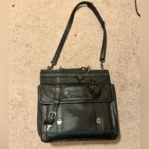 Vintage Austin Black Leather Briefcase